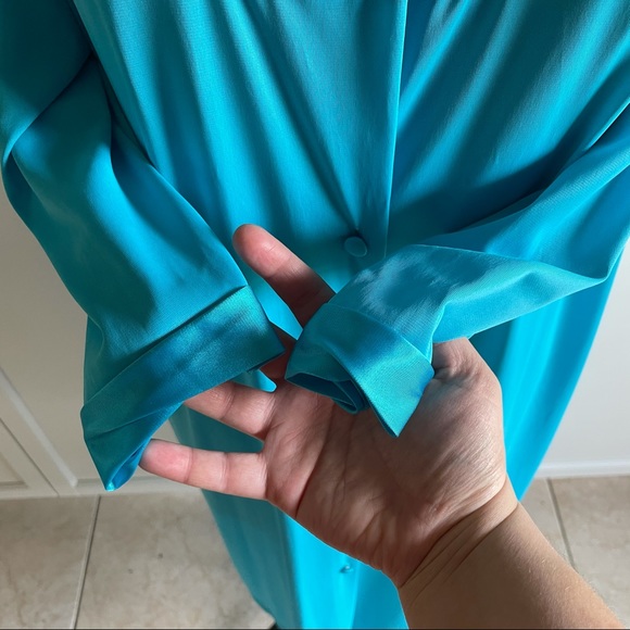 Vintage Vanity Fair Bright Blue Robe Housedress - Picture 13 of 15
